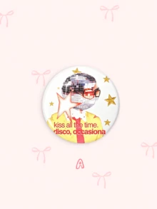 1pc/6pcs 4.4cm HS Disco Album Slogan Button Pin Badge,Pin Brooch, Back To School Decor Accessories For Clothes Backpack Lanyard - Multicolor - View 12