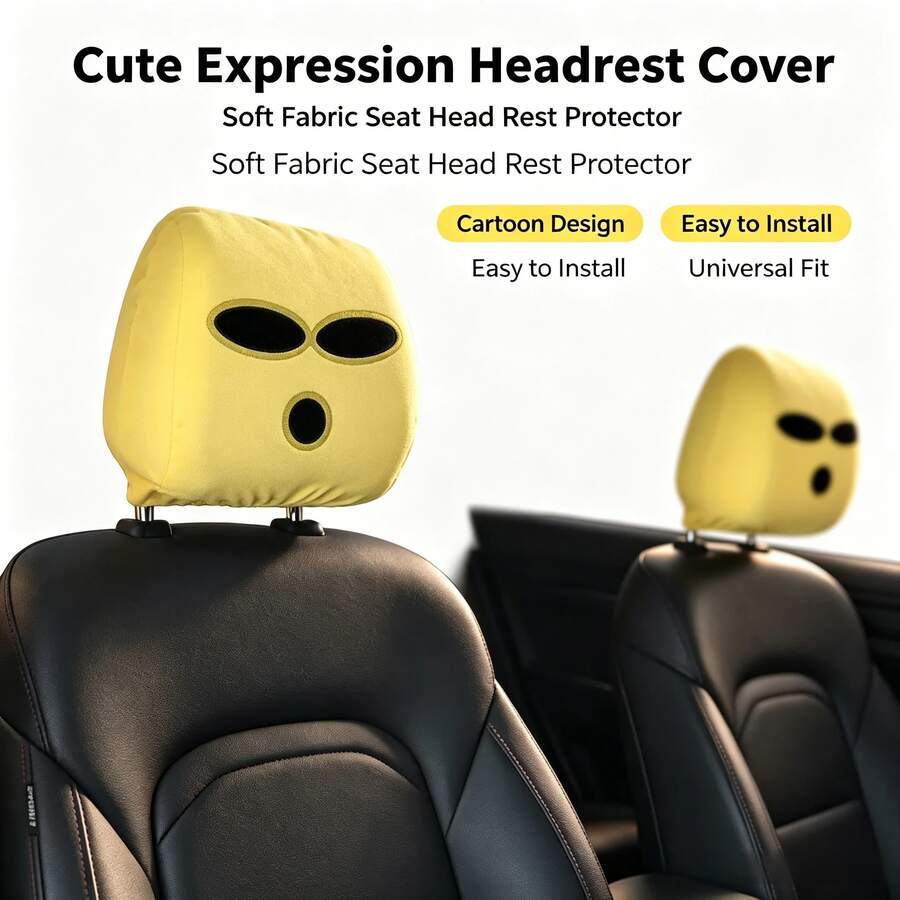 Funny Printed Car Headrest Covers Universal Elastic New Style Novelty Headrest Covers 2pcs/Pack - Car Seat Covers - View 1