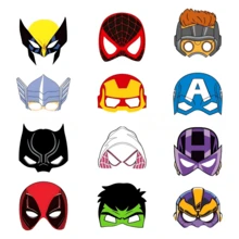 12pcs Superhero Party Mask Set, Avengers Masks, Birthday Party Gifts, Cosplay Props - Multicolor - View 2