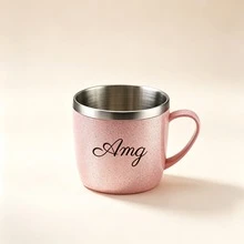 1pc Personalized Custom Small Water Cup, Customizable Text Name, 304 Stainless Steel Material, With Handle Anti-Scald Drinking Cup, Suitable For Daily Use, PP Shell Lightweight, Multiple Fresh Color Options, Home Dormitory Drinking Mug - Multicolor - View 5