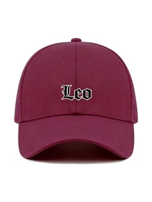 1pc 12 Zodiac Signs Baseball Cap, Retro Gothic Letter Print Red Dad Hat,Adjustable Unisex Casual Hat, Ideal Festival Party Daily Accessory ‑Lover Gift - Burgundy - View 17