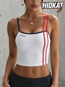 Hidkat Women's Fashion Solid Color Camisole Backless Sports Knit Bra - Multicolor - View 1