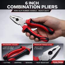 6 Inch Steel Wire Pliers, Needle Nose Pliers, Classic Red & Black Color Scheme | Thick Anti-Slip Handle, Comfortable Grip And Effort-Saving | Powerful Cutting Multi-Function Home Repair Tool | Practical Hardware Gift - 6 Inches - View 5
