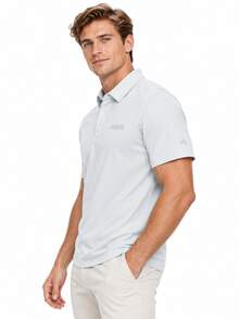 Adidas Kemeja Polo Kasual Baru Bahan Sutra Es Cepat Kering dengan Kerah, Lengan Pendek untuk Pria - Light Grey - View 2