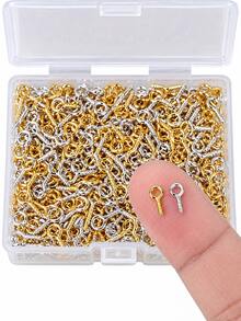 150/300pcs Small Screw Eye Pins, Mini Screw Eye Pins, Suitable For Handmade Craft Projects, Cork Bottles And DIY Jewelry Making - Silver - View 9