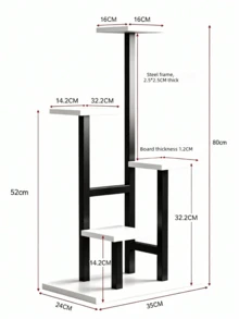 4-Tier Floor Standing Plant Stand, Multi-Layer Flower Pot Display Rack, Stable Structure, Space Saving, Simple Decorative Flower Rack, Suitable For Living Room, Balcony, Corridor And Indoor Green Plant Placement - A - View 9