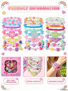 Set med 24 blomsterpärlararmband i polymerlera, exklusiv presentförpackning, slumpmässiga färger - Multifärgad - Visa 3