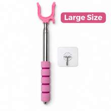 Extendable Clothes Hanging Pole With U-Shaped Fork, Reach Extender For Laundry, With Non-Slip Foam Handle And Adhesive Wall Hook, Portable Clothes Hanger Aid Tool, Suitable For Balcony, Closet, Dorm, Indoor And Outdoor Drying - A - View 9