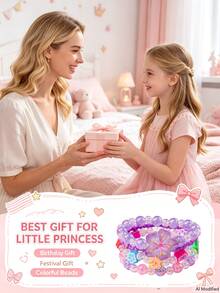 Set med 24 blomsterpärlararmband i polymerlera, exklusiv presentförpackning, slumpmässiga färger - Multifärgad - Visa 4