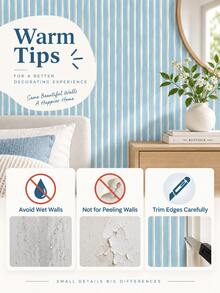 SUPSTICKER Striped Self-Adhesive Wallpaper, Removable PVC Wall Sticker, 15.7*47.2 Inches/15.7*118.1 Inches, 4 Styles, Suitable For Bedroom, Living Room Home Decor - Striped - View 11