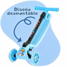 Patinete para Niños de 3 Ruedas con Luces LED, Plegable Ajustable en Altura Scooter Infantil para Niñas y Niños 2 a 8 Años - Azul - Ver 4
