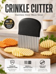 SMEGGEMS 1pc Multi-Function Kitchen Knife, Patterned Blade, Potato Cutter, Wolf Tooth Potato Slicer, Wavy Potato Slicer, French Fries Cutter, Multi-Function Vegetable Slicer, Potato Slicer, Slicing Knife - View 2