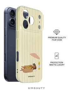 UMBAUTY 1 buah Casing Ponsel Motif Anjing Dachshund dengan Latar Belakang Garis-garis Kuning Krem, Kompatibel dengan iPhone 18 Pro Max, Cocok untuk Apple 18/17/16/15/14/13/12/11 Pro Max/Plus/Mini 17e, Casing Ponsel Soft Shell Cetak Definisi Tinggi dengan Perlindungan Layar/Lensa yang Ditinggikan, Unisex, Hadiah Ideal untuk Pacar di Halloween, Hari Valentine, Paskah, Musim Pernikahan, dan Ulang Tahun - MultiWarna - View 2