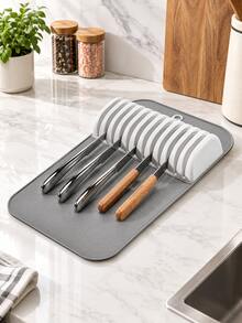 Giá cắm dao silicone 11 khe, kệ lưu trữ dao để bàn bếp, giá treo dao nhà bếp tiết kiệm không gian - Màu đặc - Xem 1