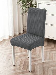 Minimal Vertical Striped Chair Slipcovers, Full Wrap Cream Textured Fabric Chair Covers. Multi-Size, Dustproof & Stain Resistant. Perfect For Dining Room, Balcony, Patio & Holiday Parties, Refresh Your Old Chairs. - Multicolor - View 23