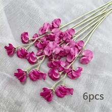 3件/6件裝逼真人造甜豌豆花，栩栩如生仿真鐵絲筷花束，婚禮訂婚塑料花卉裝飾，居家裝飾人造植物，高品質抗氧化耐用，工藝精湛，適用於婚禮布置、新娘花束、花園、庭院與家居裝飾，情人節、復活節、母親節、父親節最佳禮物 - 彩色 - 查看 16
