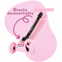 Patinete para Niños de 3 Ruedas con Luces LED, Plegable Ajustable en Altura Scooter Infantil para Niñas y Niños 2 a 8 Años - Rosa - Ver 4
