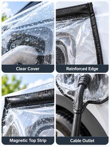 Electric Vehicle Charging Port Magnetic Rain Cover, Transparent Waterproof Charging Port Protector, Electric Vehicle Charging Cable Cover With Transparent Window And Reinforced Edges, Electric Vehicle Charging Plug And Interface Outdoor Weatherproof Cover - A - View 10