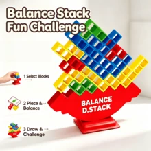 16/32 khối cân bằng xếp chồng đung đưa Giáng Sinh, trò chơi bàn cờ chiến đấu vui nhộn trên mặt bàn, phát triển khả năng phối hợp tay mắt, tư duy không gian và sự tập trung cho trẻ em, quà tặng giáo dục Giáng Sinh cho trẻ em, phù hợp cho tụ họp gia đình, tiệc tùng và tương tác tại trường, đi kèm thẻ và túi đựng, thi đấu nhiều người vui vẻ, màu sắc rực rỡ - Nhiều màu - Xem 7