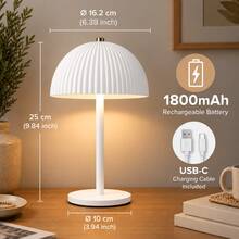 LED Wireless Portable Night Light - Mushroom Shape, USB Rechargeable, Touch Switch, 3-Color Change, Stepless Dimming, Atmosphere Bedside Lamp, Metal Body, Suitable For Home Decor, Party, Restaurant, Outdoor Ambient Lighting, Ideal Gift - Tricolor Light - View 10