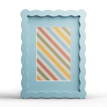 1pc Wavy Multicolor Photo Frame (Red, Yellow, Blue, Green, White, Black, Pink, Purple, Grass Green), Fashionable And Versatile Home And Office Decor - Suitable For Desktop And Wall Display, Perfect Housewarming Gift (Photo Not Included) - Multicolor - View 96