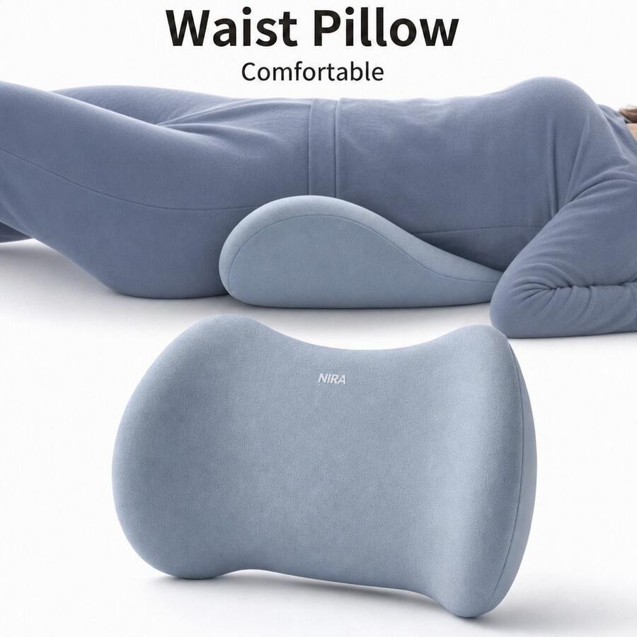 Ergonomic Lumbar Support Pillow, Memory Foam Cushion With Milk Silk Fabric, Suitable For Office Chair, Car Seat, Sofa And Travel, Relieves Back Pressure, Unisex Curved Lumbar Support Pad - Lumbar Support Pillow - View 1