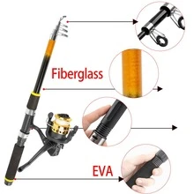 1 Sets / Telescopic Lure & Surf Rod Combo Full Kit Collapsible Carbon Pole Reel Lures Beginner Christmas Gift - Multicolor - View 2