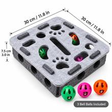 AOSHA Interactive Cat Puzzle Maze Toy With 3 Bell Balls, Felt Hunting & Pawing Enrichment Toy For Indoor Cats, Multi-Hole Boredom Relief Self-Play Toy For Kittens & Adult Cats - View 12