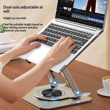 Lenovo W3 360° Rotatable Foldable Laptop And Tablet Stand, Stepless Height Adjustment With Free Suspension, Hollow Heat Dissipation Silicone Non-Slip Desktop Support - View 5