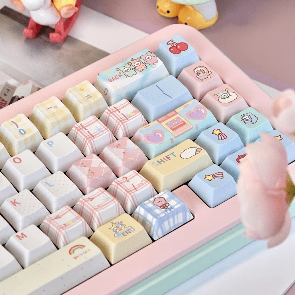 Set Keycap Mekanik Gaming ESports Kustom Meow-Ning Dye-Sublimation PBT Material OEM Profile Circus 154 Keys MOA Height - View 1