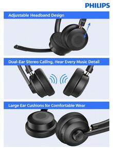 PHILIPS Headset Nirkabel Over-Ear SHM5108 dengan Bluetooth 5.3 Peredam Kebisingan, untuk Layanan Pelanggan Call Center/Agen Telemarketing, Komputer/Telepon Rumah, Kelas Online, Konferensi, dan Lainnya. - View 6
