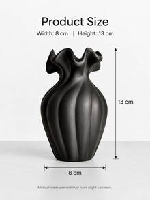 1pc Black Resin Decorative Vase, Hydroponic Flower Arrangement, Home Decor, New Holiday Gift, Birthday Graduation Room Decoration Vase - Black - View 3