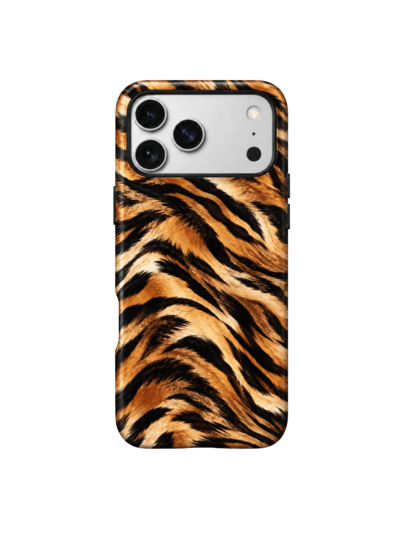Wild Instinct Leopard & Tiger Print Phone Case, Glossy Thick 2-In-1 Film Case, Stylish Animal Print Protective Cover Compatible With Iphone 11, 12, 13, 14, 15, 16 & 17 Series-FL-2LH