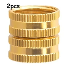 Two-Way Female Connector Solid Aluminium Irrigation Garden Hose 3/4 Bi-Directional Female Head Water Pipe Joint Connectors - B - View 12