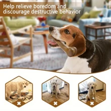 1pc Pet Realistic Bone Chew Toy, Yellow+Brown Dual Color, Suitable For Large, Medium And Small Dogs - Multicolor - View 4