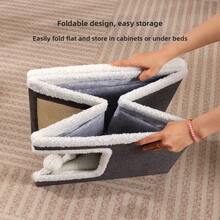 Luxury Multi-Layer Cat House - 2-Tier Bed, Toy Tunnel, Foldable Sofa, Climbing Rope And Soft Cushion - Indoor/Outdoor Cat Play Cube, Velvet Hanging Ball, Durable Nylon Frame And Canvas Material - Perfect Comfortable Home All Year Round - one-size - View 6