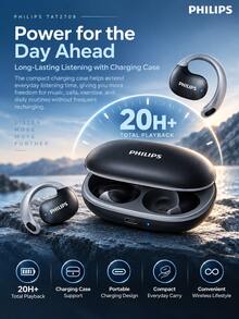PHILIPS TAT2708 Open-Ear Bluetooth Headphones, IPX4 Sweatproof And Waterproof, Bluetooth 5.3 Long Battery Life, Ear-Hook Headphones For Running, Fitness, And Commuting - View 2