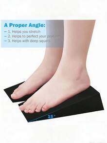 Bloque de soporte en cuña para sentadillas, adecuado para yoga, entrenamiento de fuerza y estiramiento profundo, bloque triangular de soporte para sentadillas, ladrillo de yoga para flexión profunda de piernas, cuña de fitness para sentadillas, tabla inclinada de EVA para estiramiento y levantamiento de piernas - Negro - Ver 8