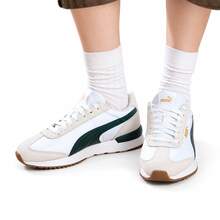 Puma Unisex Breathable Lightweight Low-Top Couple Shoes Shock-Absorbing R78 Sports Casual Shoes - White/Beige - View 3