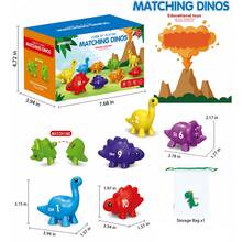 Dinosaur Letter Matching Plug-In Toy Children Cognitive Letter Number Pattern Educational Assembly Early Learning Toy Children Dinosaur Plug-In Matching Toy Letter Number Pattern Cognitive Hands-On Assembly Educational Teaching Aid - Multicolor - View 3