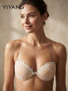 YIYANG Lace Style Invisible Bra - 3cm Thick Adhesive Push-Up Bra, Small Chest Invisible Bra, Suitable For Backless Strapless Dresses, Reusable Breast Enhancement Bra - Multicolor - View 1