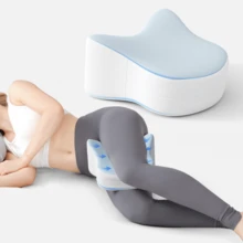 1pc Ergonomic Memory Foam Leg Pillow, Contoured To Leg Curve, Side Sleeping Leg Support Pillow, Removable Washable Pillowcase, Home Rest Bedroom Sofa Multi-Scenario Sleep Pillow - Baby Blue - View 3