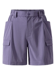 CAMEL CROWN Women's Cargo Shorts, Spring Summer Quick Dry Breathable Sweat Wicking Cool Feel Shorts - Night Purple - View 5