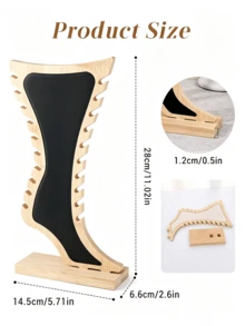 1pc Multi-Specification Creative Bamboo Wood Jewelry Display Stand / Necklace Bracelet Anklet Display Rack, Suitable For Live Streaming Display, Store Wholesale, Desktop Storage Jewelry Display Stand, Home Storage Display Rack - Multicolor - View 6