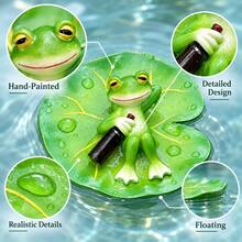 1pc Floating Lotus Leaf Pond Decor, Resin Frog Turtle Figurine, Water Floating Statue For Pool Fish Tank - A - View 7