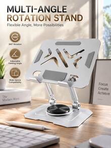 Foldable Laptop Stand, Adjustable Aluminum Alloy Laptop Base, Portable 360 Degree Rotating Computer Stand, Ergonomic Desktop Stand, Suitable For Macbook Laptop Tablet, Height Adjustable Heat Dissipation Design, Travel Office Workstation Accessory, Universal Device Stand - View 8