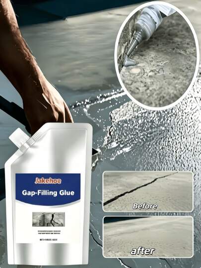 1PC Anti-Crack Filler, Regular Model Daily Sealing Waterproof Invisible Glue, Construction And Home Repair Multi-Functional Waterproof, Heat-Resistant Cement Repair Solution For Walls And Tiles, With Dual Nozzle Applicator Anti-Crack Sealant, Concrete Crack Filler Outdoor Repair Concrete Crack Filling Sealant, Waterproof, Durable, Suitable For Roofs, Walls, Filling, Simple And Convenient, Self-Leveling Sealant Indoor And Outdoor Universal Waterproof Coating