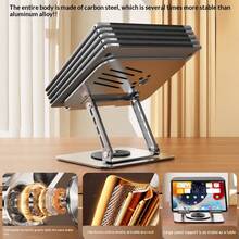 Lenovo W3 Foldable Laptop & Tablet Stand, Dual-Axis 360° Rotating Laptop Riser, Stepless Height Adjustment & Free Hover, Hollow Heat Dissipation Design, Soft Silicone Non-Slip Protective Pads, Suitable For Home Office, Study, Travel - View 4