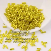 50g≈1000顆 1.7x7mm 薄玻璃管珠，多色，散珠，適用於手工DIY珠寶、配件和裝飾 - 管珠 - 查看 28