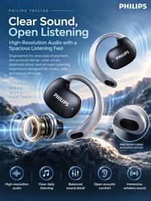 PHILIPS TAT2708 Open-Ear Bluetooth Headphones, IPX4 Sweatproof And Waterproof, Bluetooth 5.3 Long Battery Life, Ear-Hook Headphones For Running, Fitness, And Commuting - View 4